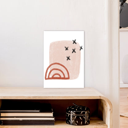 Dalia Chalk Red Rainbow  Art Print by Pixy Paper A3 Black Frame