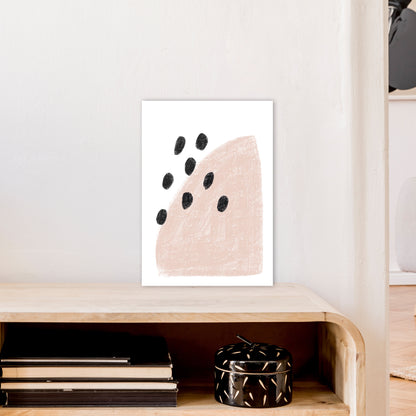 Dalia Chalk Pink Polka  Art Print by Pixy Paper A3 Black Frame