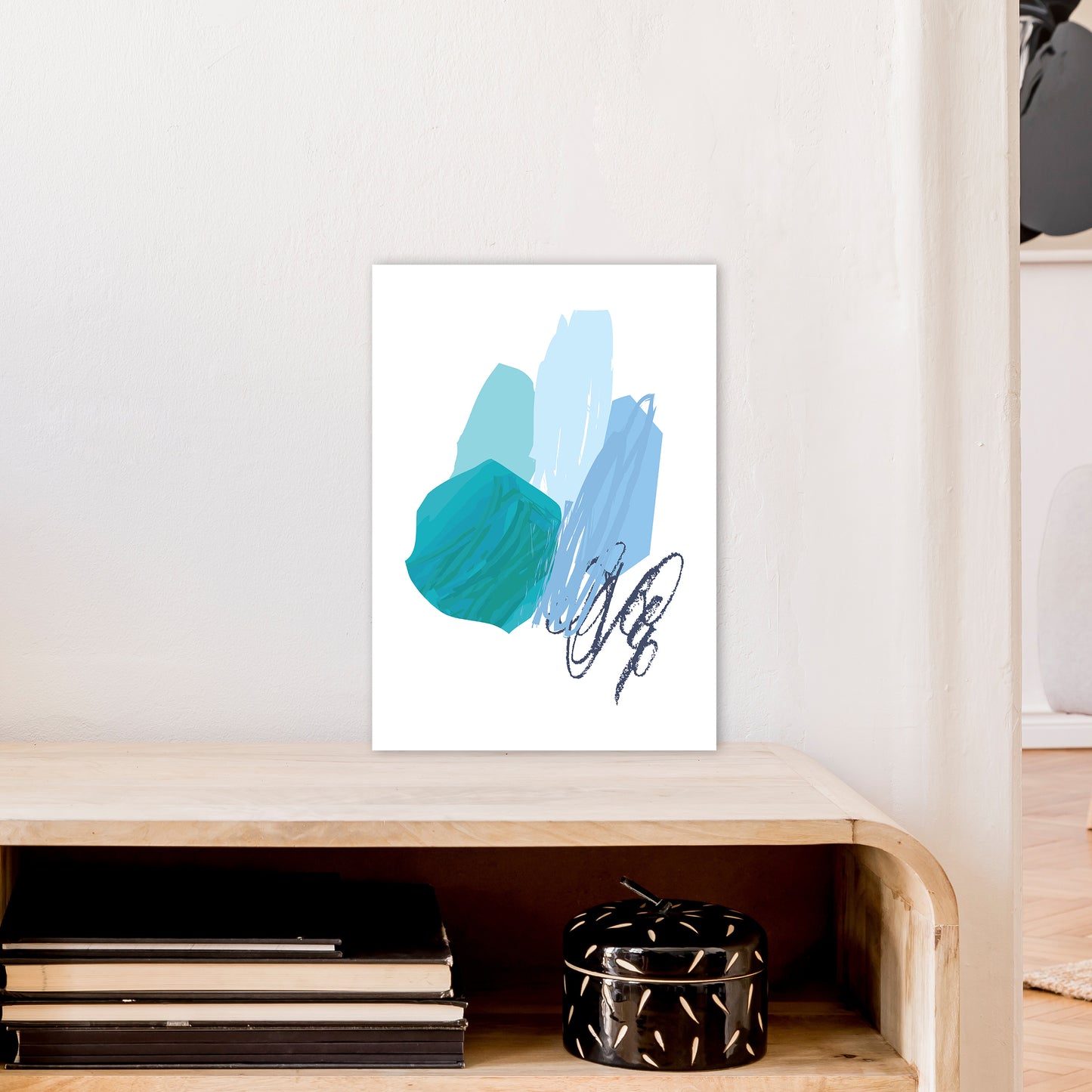 Blue Palette Drawings  Art Print by Pixy Paper A3 Black Frame