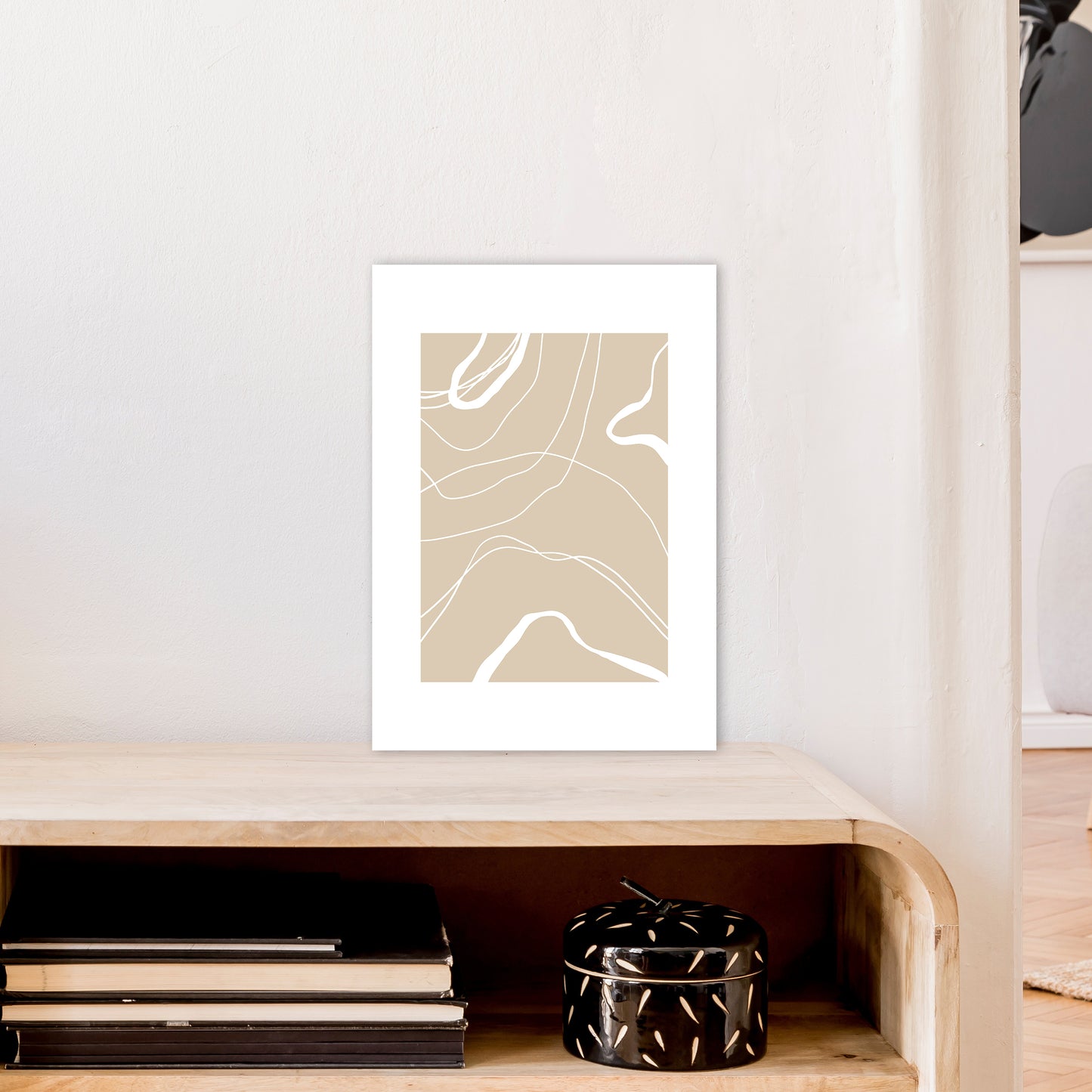 Mica Sand Swirls N24  Art Print by Pixy Paper A3 Black Frame