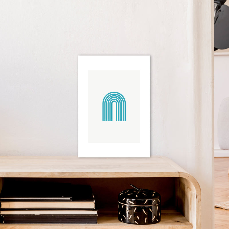 Mita Teal Rainbow N7  Art Print by Pixy Paper A3 Black Frame