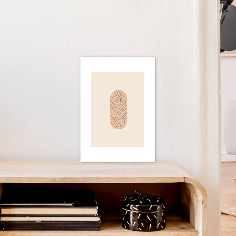 Mica Sand Leaf N12  Art Print by Pixy Paper A3 Black Frame