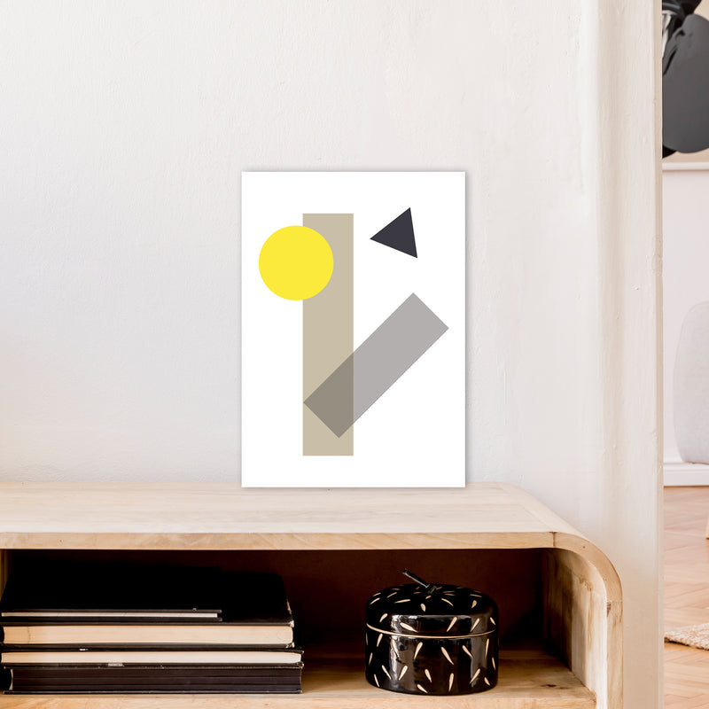 Random Geo Yellow  Art Print by Pixy Paper A3 Black Frame