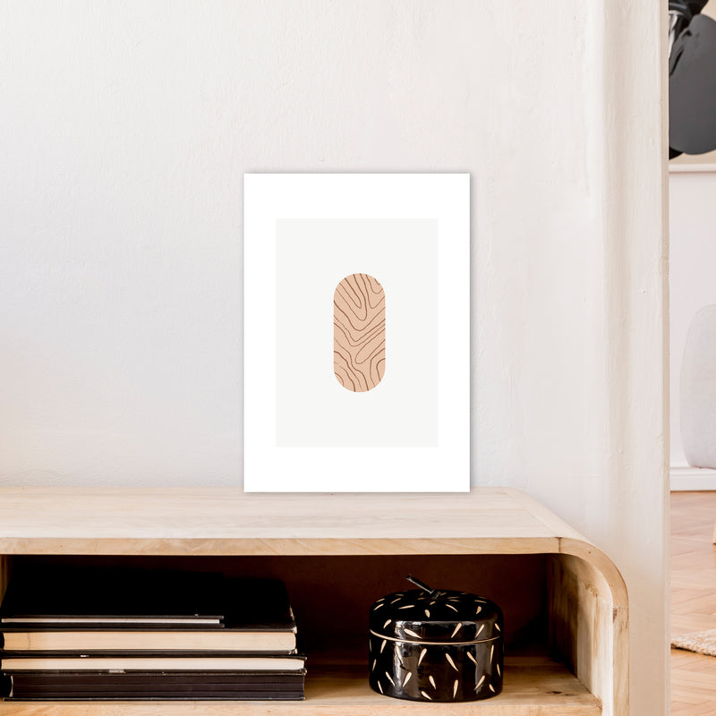 Mila Leaf Pink N2  Art Print by Pixy Paper A3 Black Frame