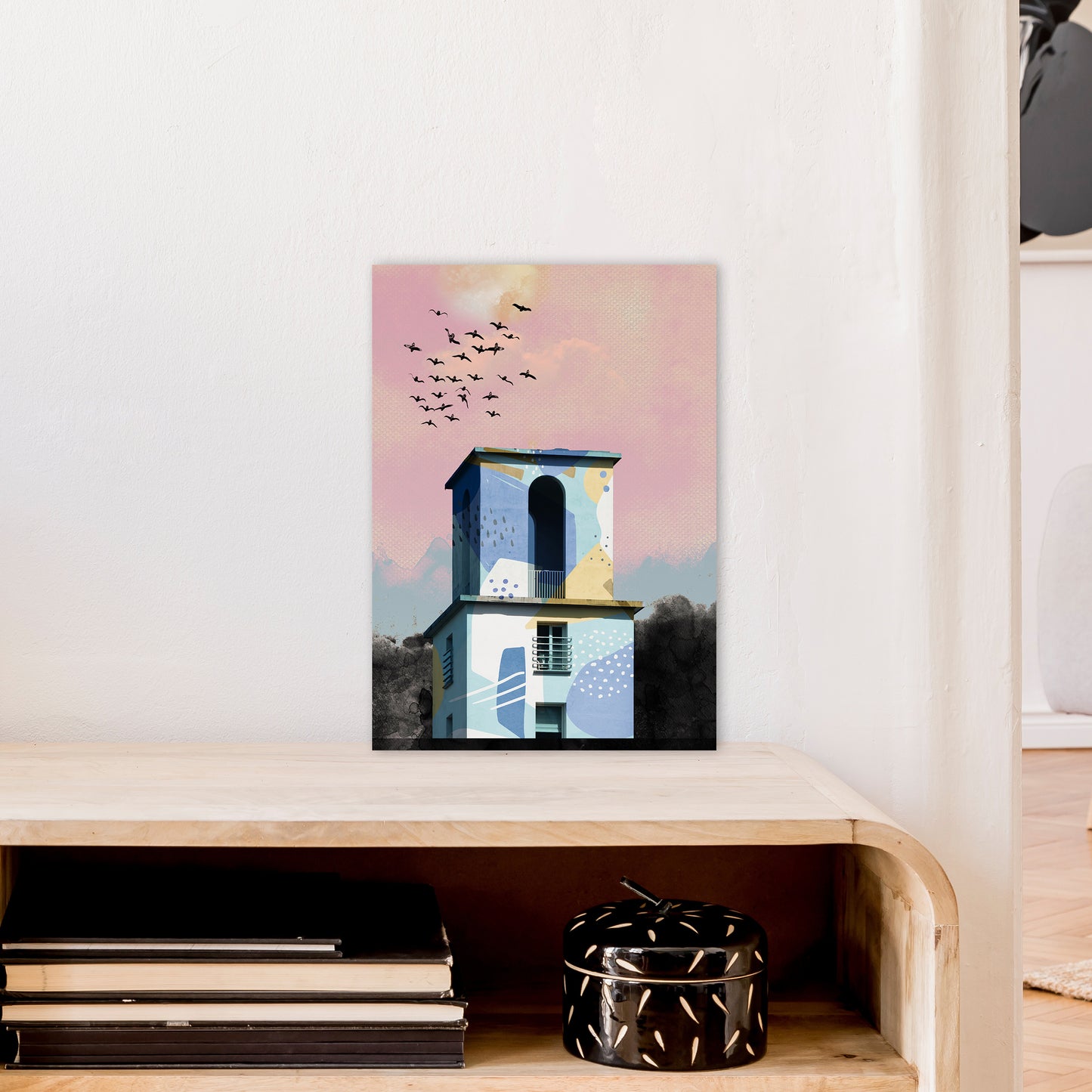 Pop Art Concrete Tower  Art Print by Pixy Paper A3 Black Frame