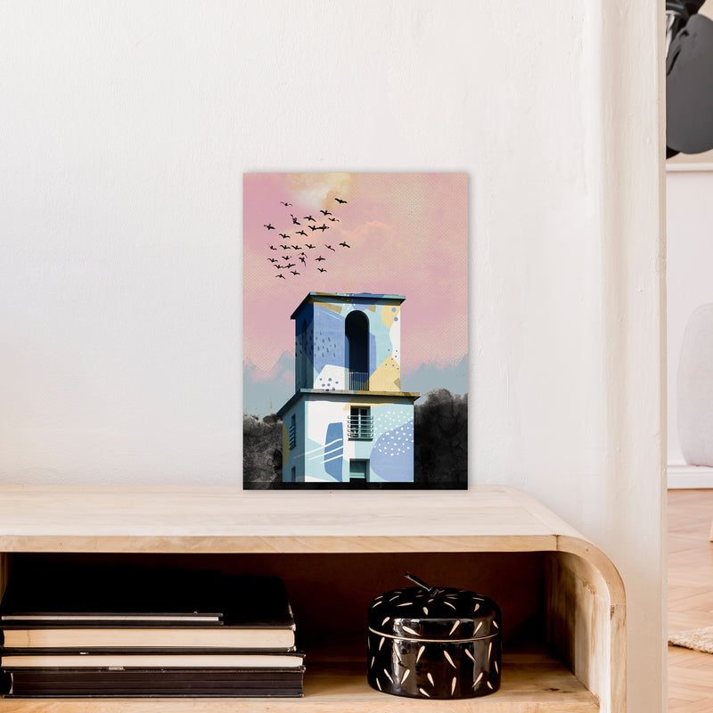 Pop Art Concrete Tower  Art Print by Pixy Paper A3 Black Frame
