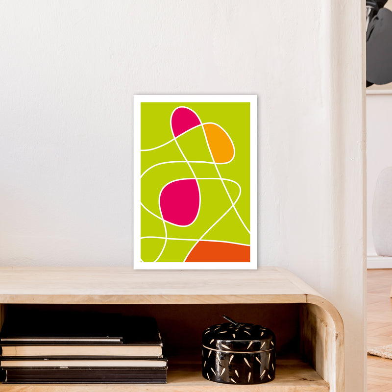 Lime Mess Neon Funk  Art Print by Pixy Paper A3 Black Frame