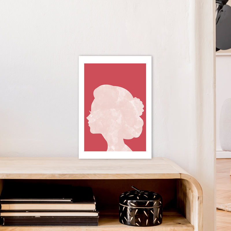 Marble Head Red  Art Print by Pixy Paper A3 Black Frame
