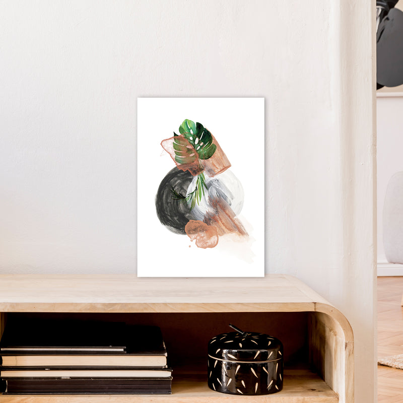 Round Exotic Abstract  Art Print by Pixy Paper A3 Black Frame