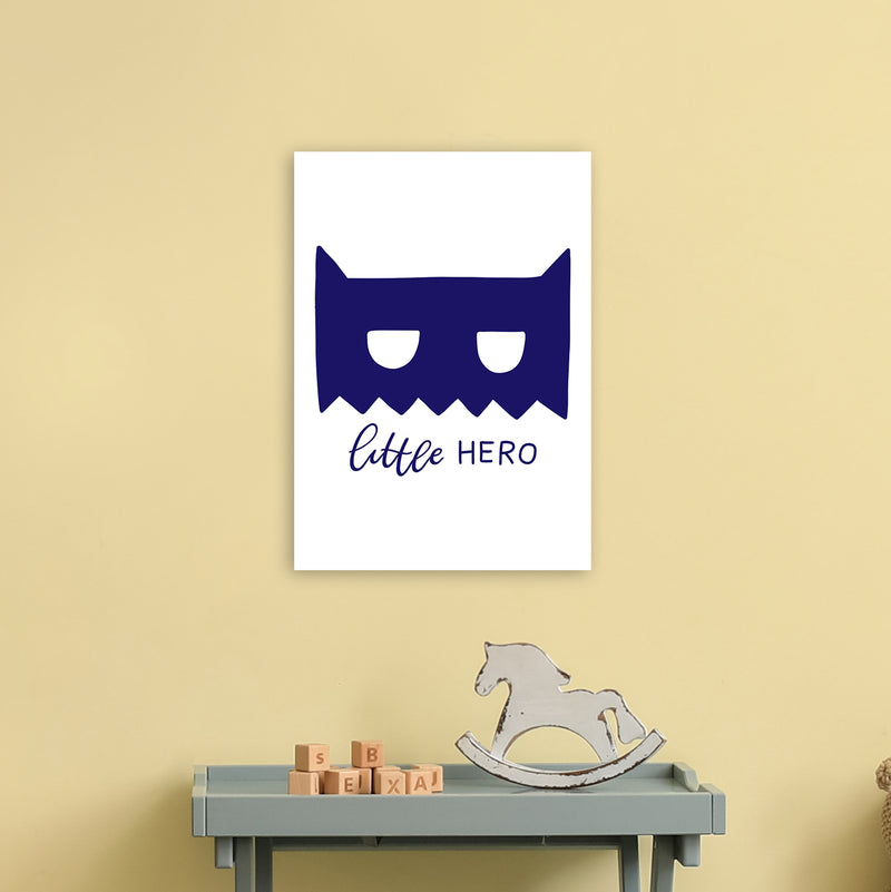 Little Hero Mask Navy Super Scandi  Art Print by Pixy Paper A3 Black Frame