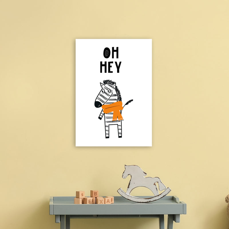 Oh Hey Zebra Animal Pop  Art Print by Pixy Paper A3 Black Frame