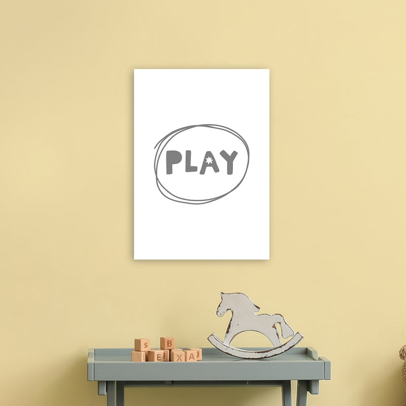Play Super Scandi Grey  Art Print by Pixy Paper A3 Black Frame