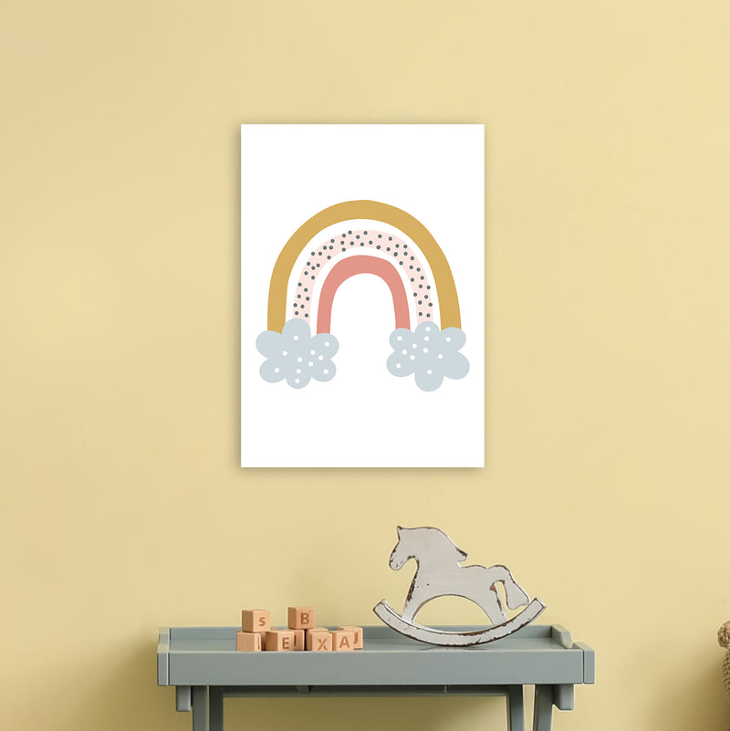 Rainbow With Clouds  Art Print by Pixy Paper A3 Black Frame