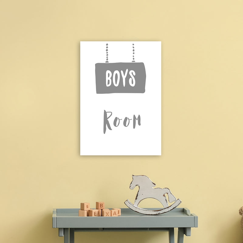 Boys Room Grey  Art Print by Pixy Paper A3 Black Frame