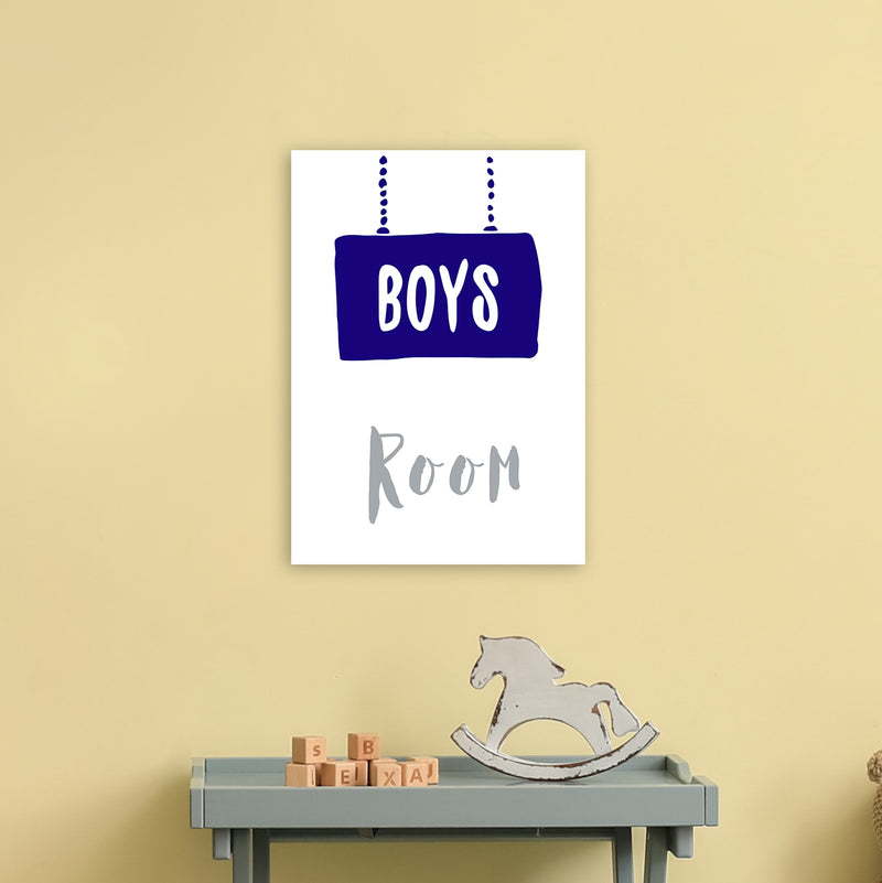 Boys Room Navy  Art Print by Pixy Paper A3 Black Frame