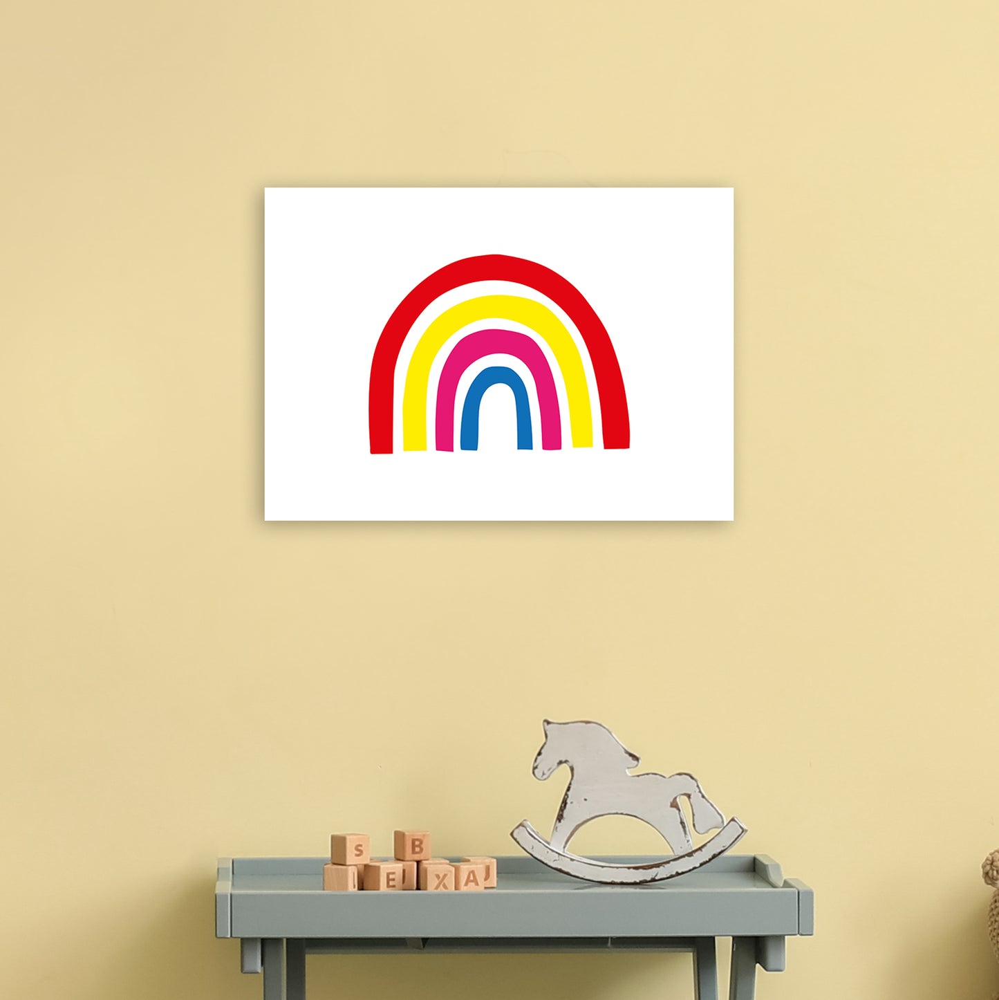 Rainbow Red  Art Print by Pixy Paper A3 Black Frame