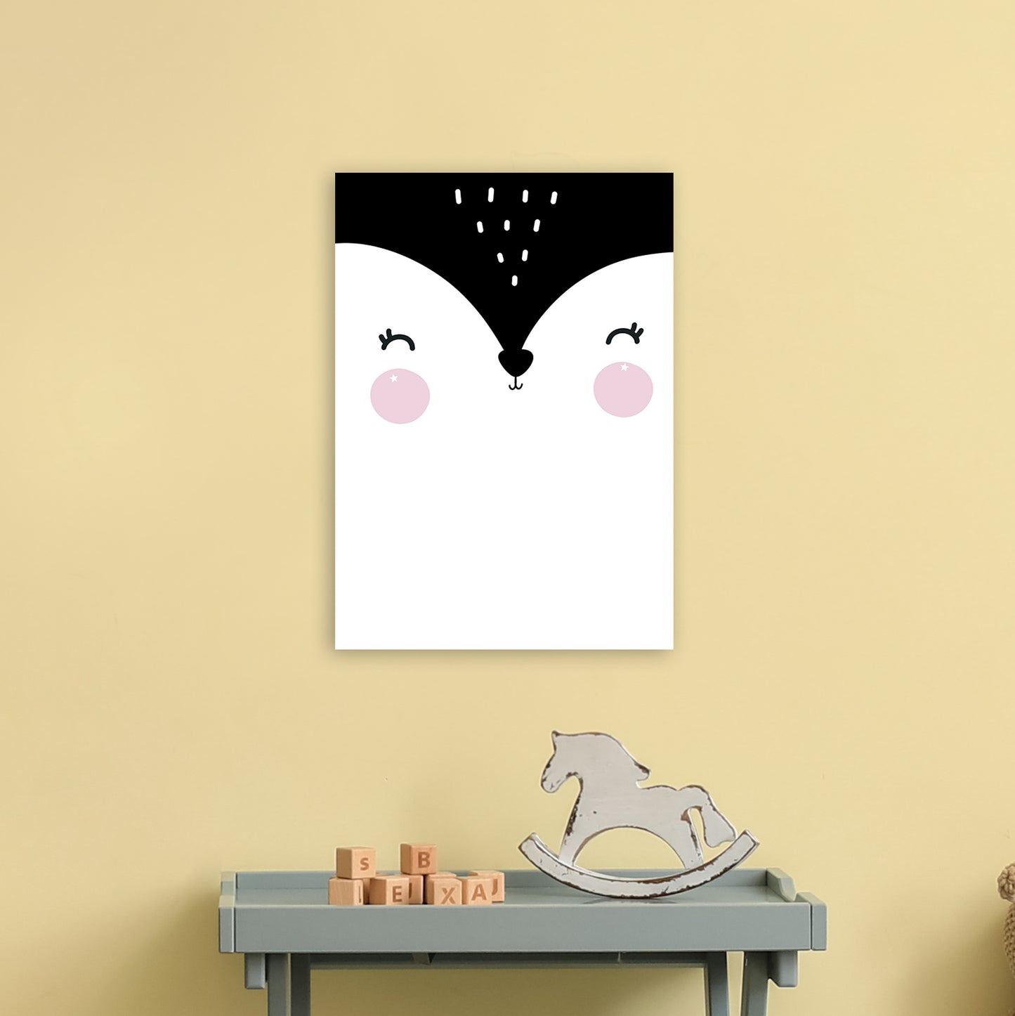 Penguin Face  Art Print by Pixy Paper A3 Black Frame