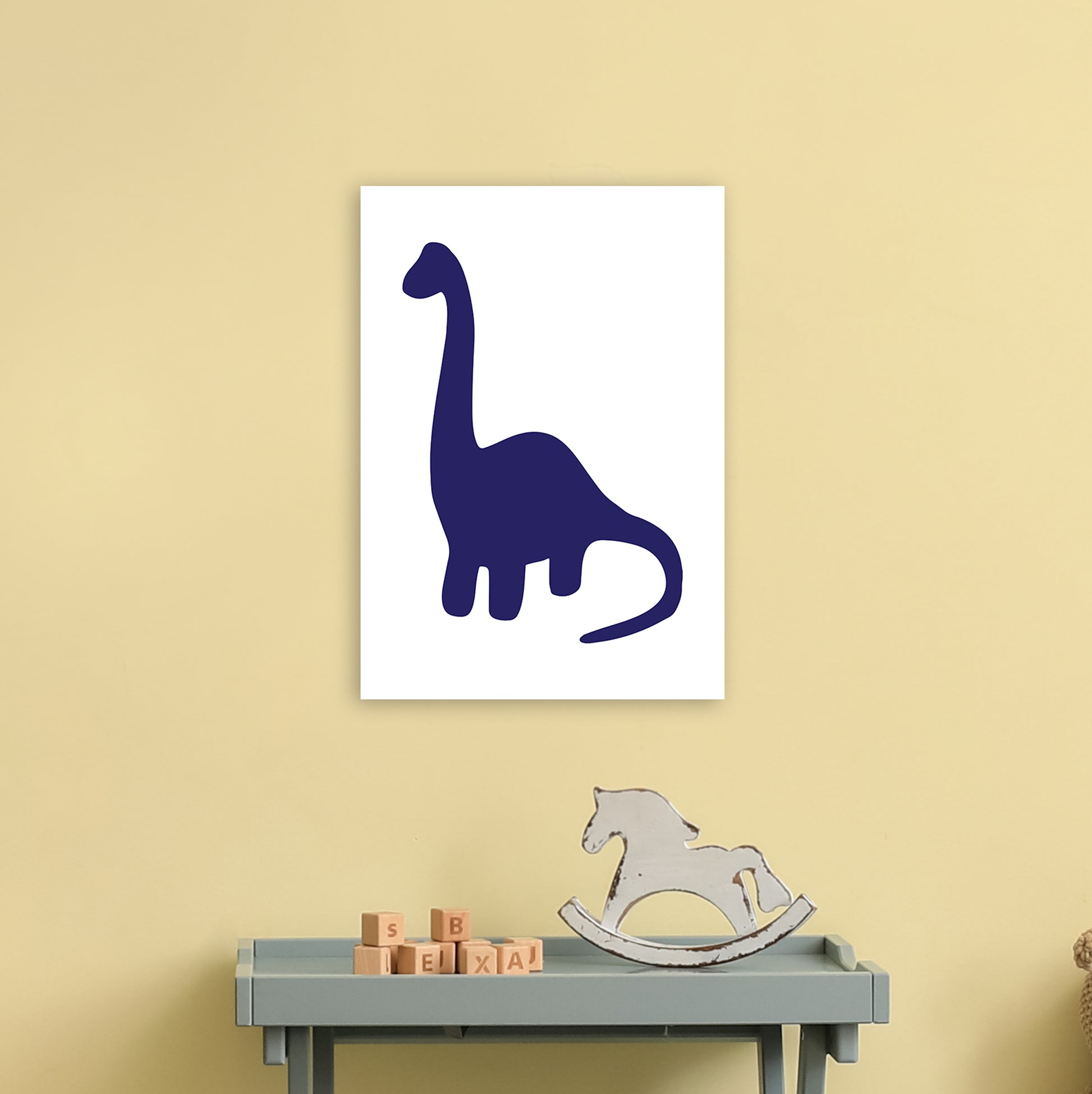 Brach Navy  Art Print by Pixy Paper A3 Black Frame