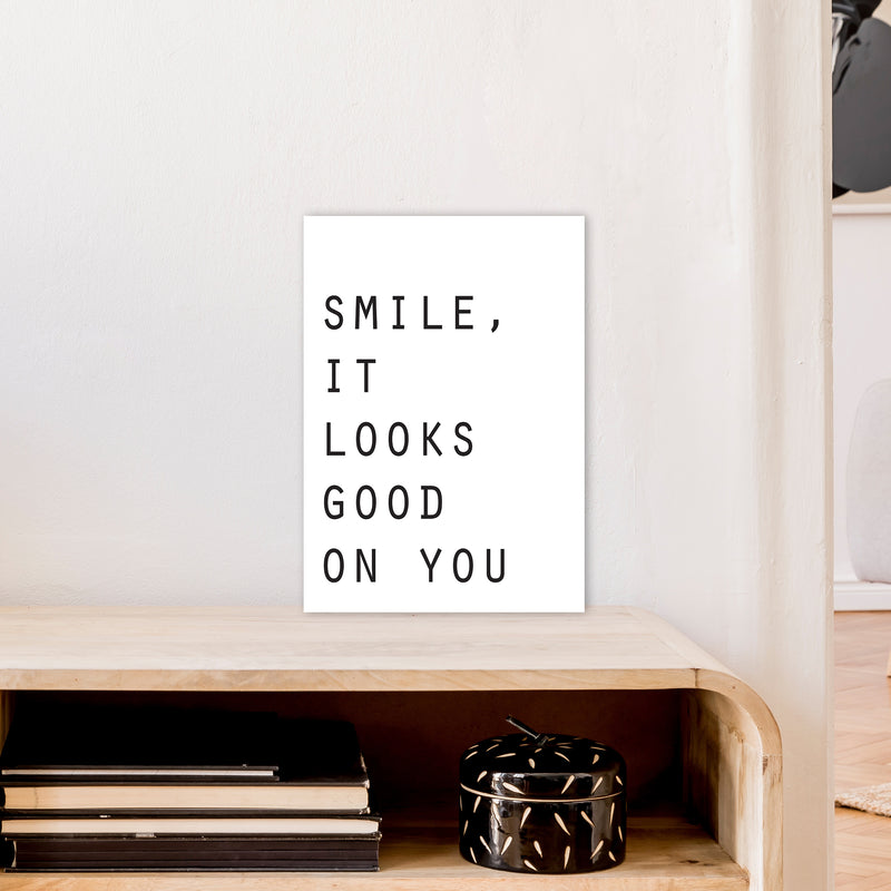 Smile It Looks Good On You  Art Print by Pixy Paper A3 Black Frame