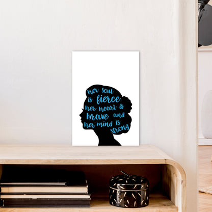 Her Soul Is Fierce Blue  Art Print by Pixy Paper A3 Black Frame