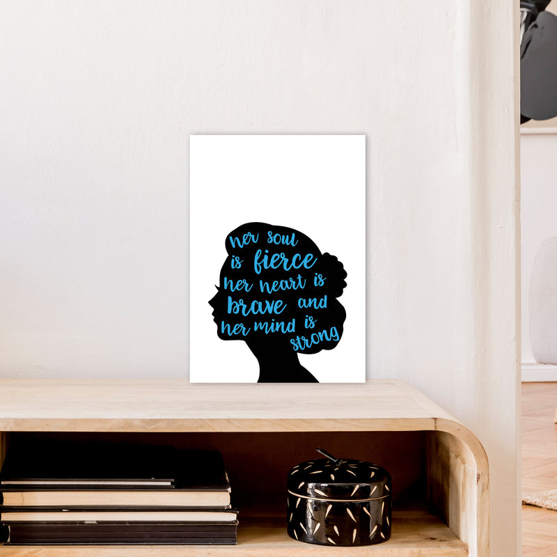 Her Soul Is Fierce Blue  Art Print by Pixy Paper A3 Black Frame