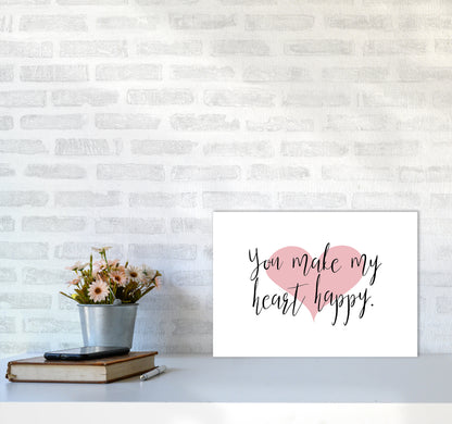 You Make My Heart Happy  Art Print by Pixy Paper A3 Black Frame