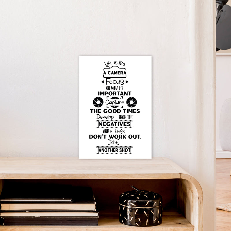 Life Is Like A Camera  Art Print by Pixy Paper A3 Black Frame