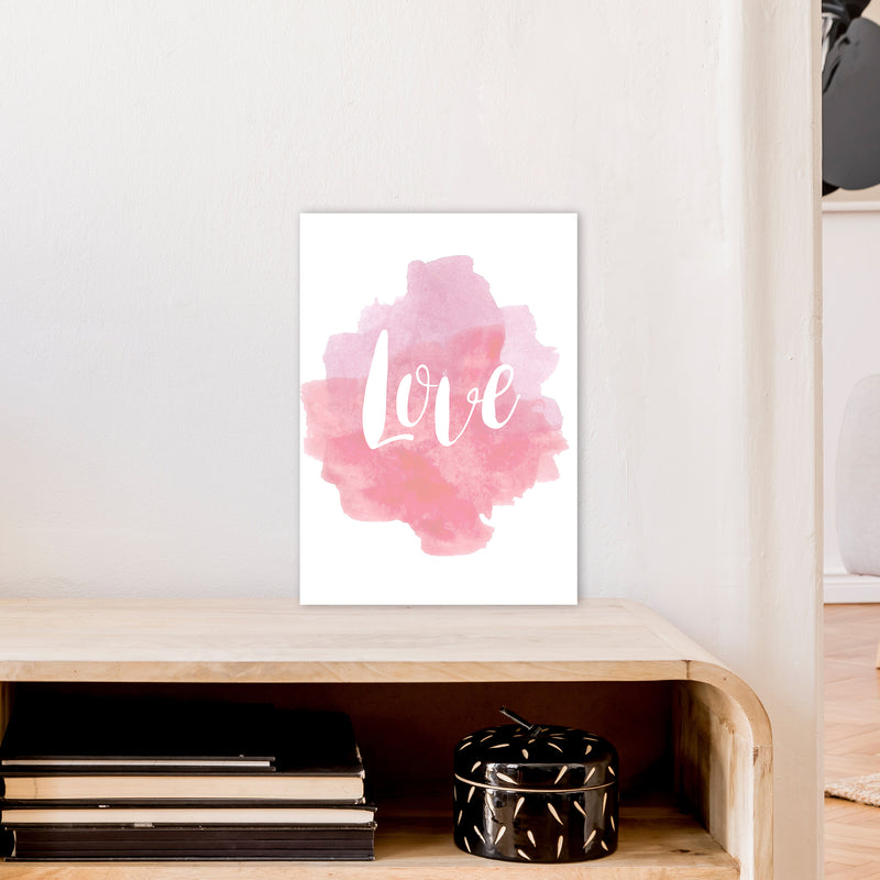 Love Watercolour  Art Print by Pixy Paper A3 Black Frame