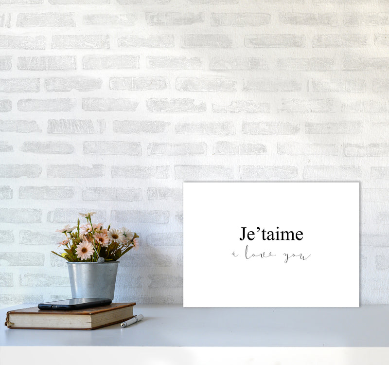 Je'Taime  Art Print by Pixy Paper A3 Black Frame