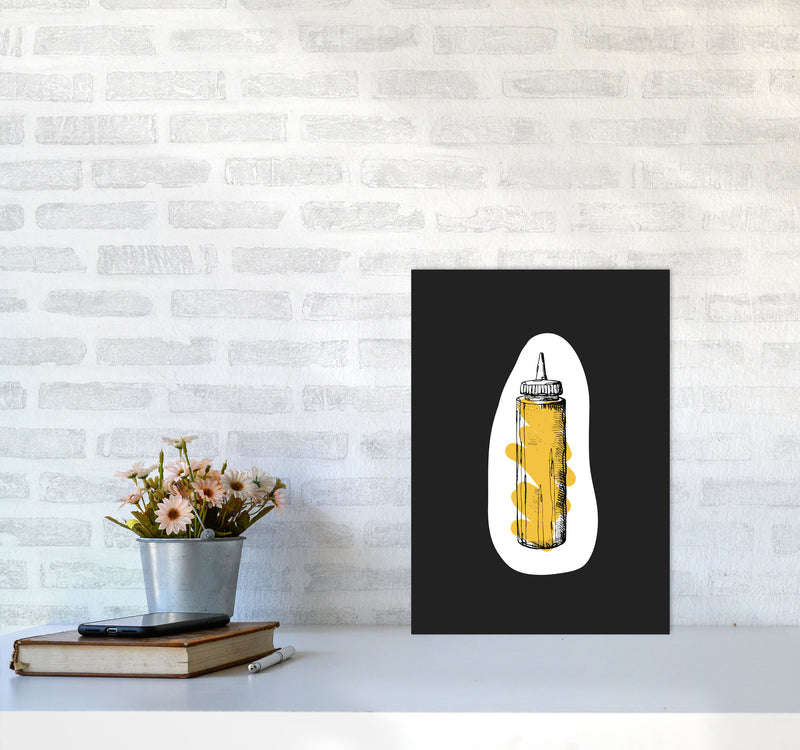 Kitchen Pop Mustard Off Black Art Print by Pixy Paper A3 Black Frame