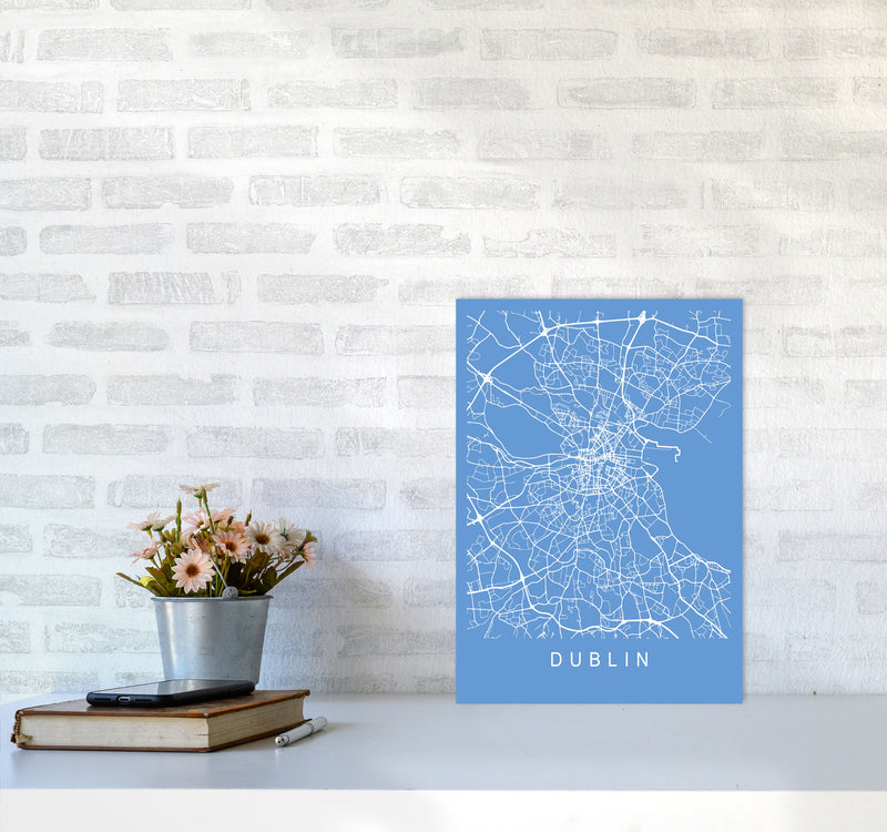 Dublin Map Blueprint Art Print by Pixy Paper A3 Black Frame