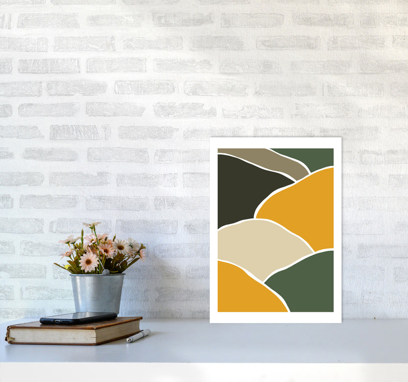 Wild Collection Hills Abstract Art Print by Pixy Paper A3 Black Frame