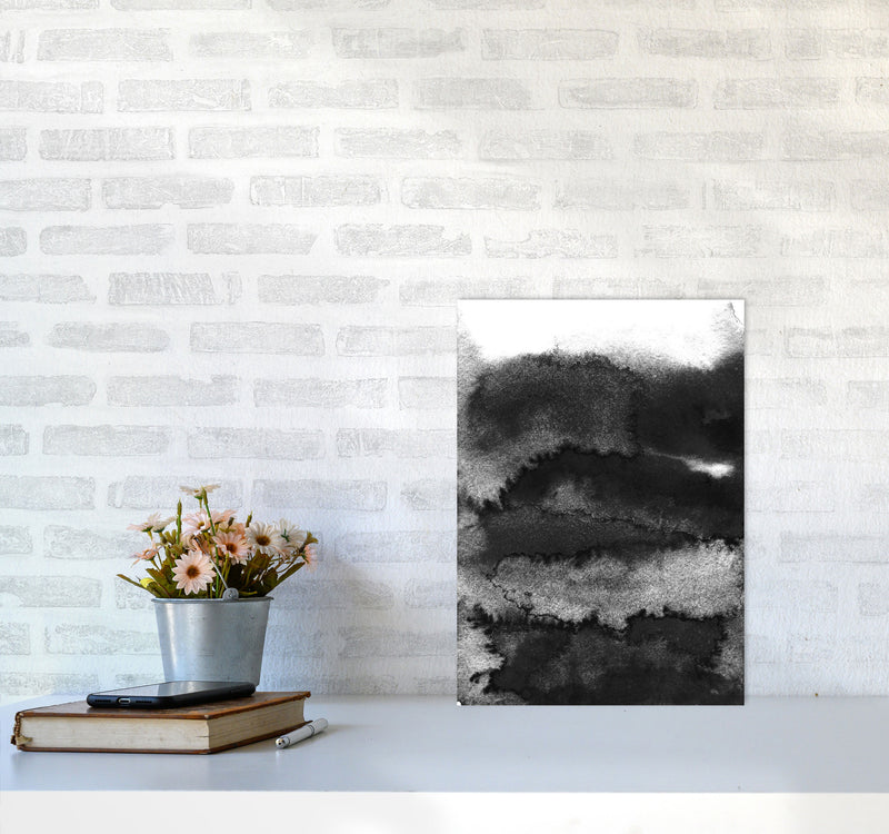 Majestic Monochrome Watercolour 16 Art Print by Pixy Paper A3 Black Frame