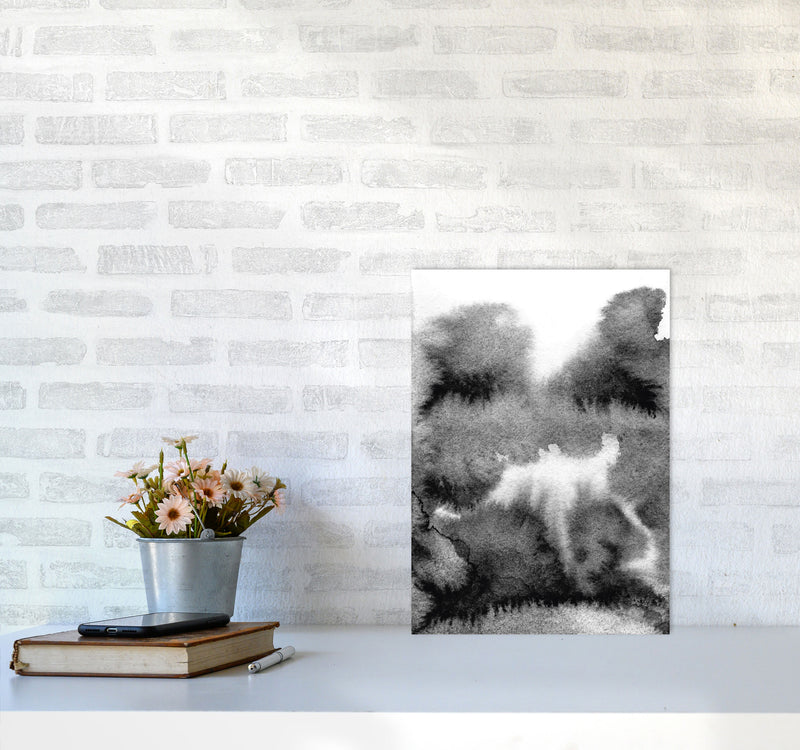 Majestic Monochrome Watercolour 17 Art Print by Pixy Paper A3 Black Frame