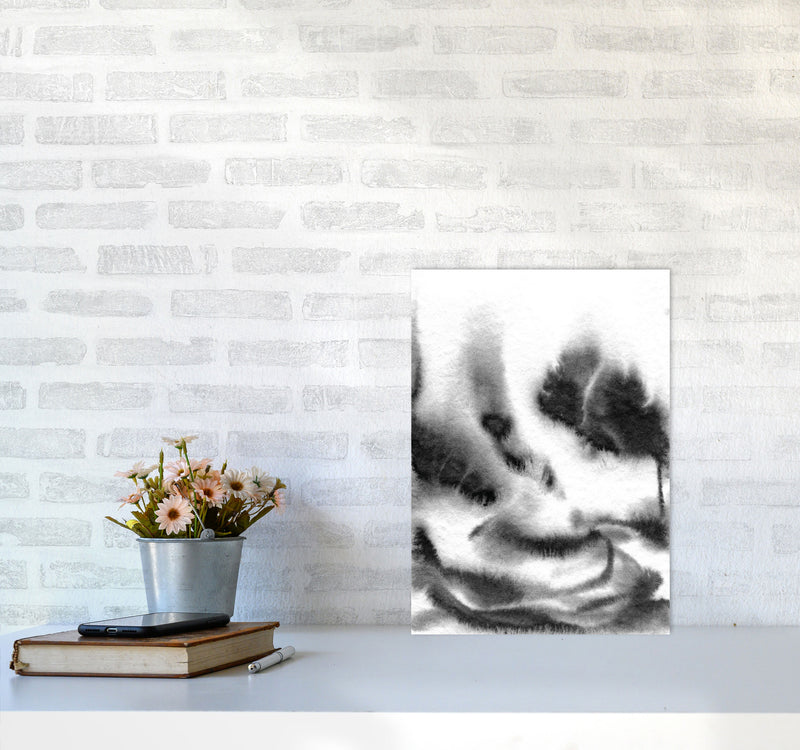 Majestic Monochrome Watercolour 06 Art Print by Pixy Paper A3 Black Frame