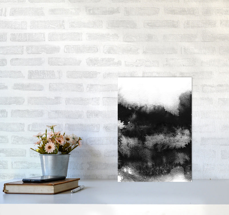 Majestic Monochrome Watercolour 05 Art Print by Pixy Paper A3 Black Frame