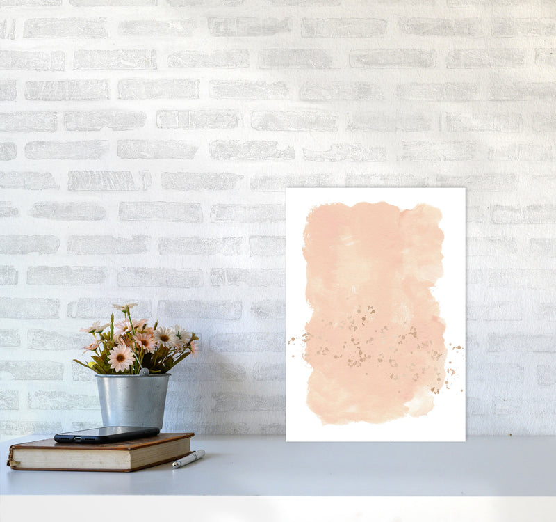 Aztec Blush Watercolour Art Print by Pixy Paper A3 Black Frame
