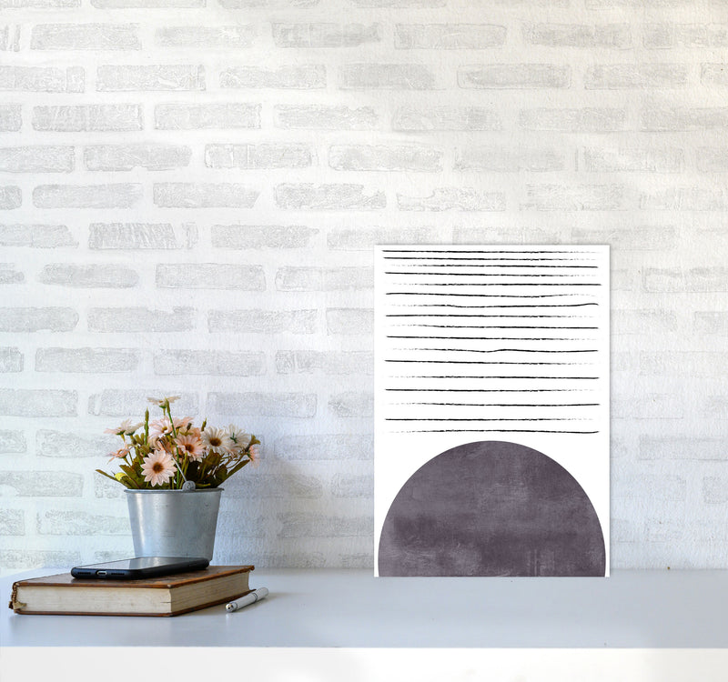 Sun lines pink cotton Art Print by Pixy Paper A3 Black Frame