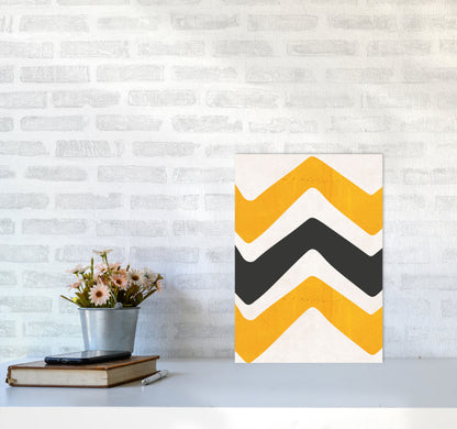 Zig zags mustard Art Print by Pixy Paper A3 Black Frame