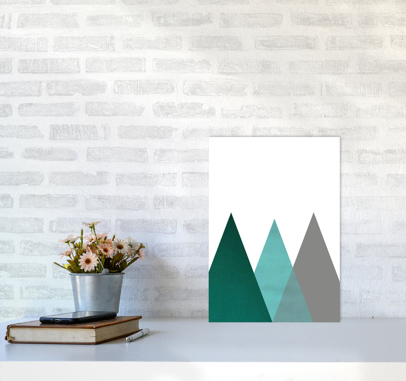 Mountains emerald Art Print by Pixy Paper A3 Black Frame