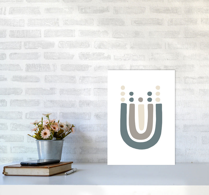 Inspired Upside Down Natural Rainbow White Art Print by Pixy Paper A3 Black Frame