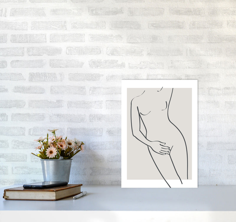 Inspired Stone Woman Line Art Black Art Print by Pixy Paper A3 Black Frame