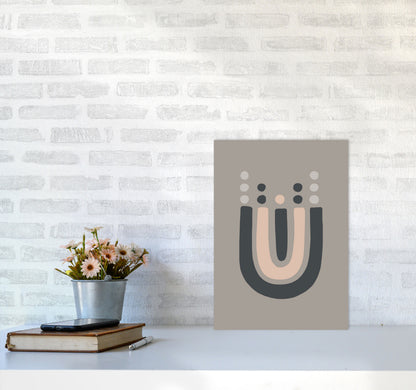 Inspired Upside Down Natural Rainbow Taupe Art Print by Pixy Paper A3 Black Frame