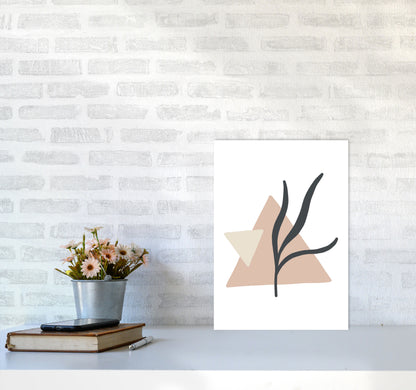 Inspired Pink Triangle Abstract Art Print by Pixy Paper A3 Black Frame