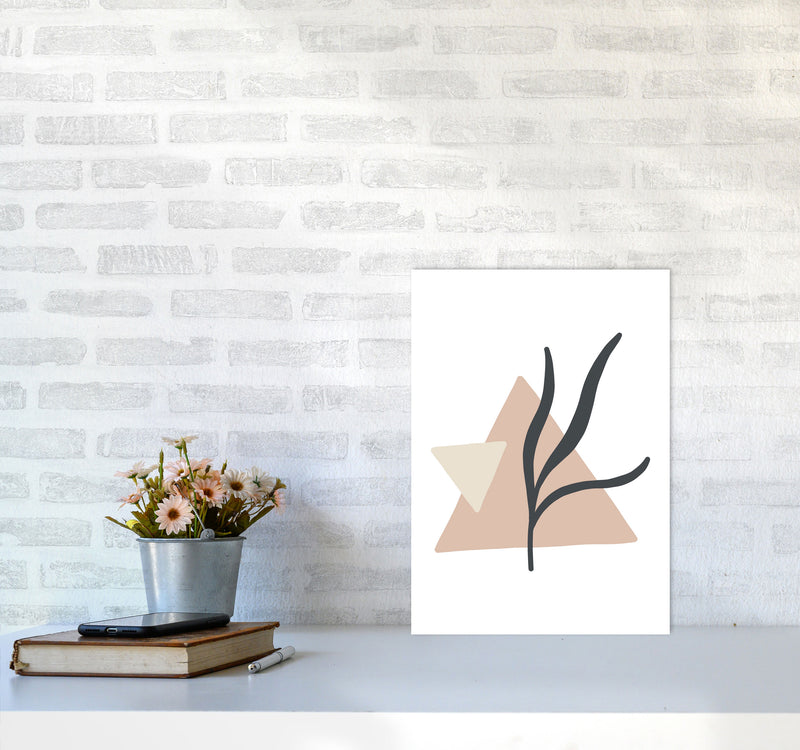 Inspired Pink Triangle Abstract Art Print by Pixy Paper A3 Black Frame