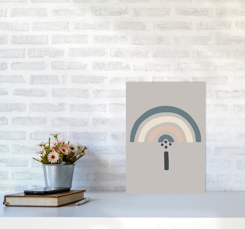 Inspired Natural Rainbow Stone Art Print by Pixy Paper A3 Black Frame
