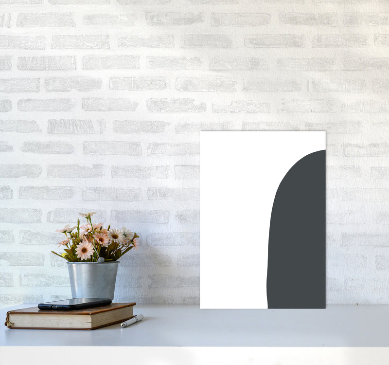 Inspired Off Black Half Stone Right Art Print by Pixy Paper A3 Black Frame