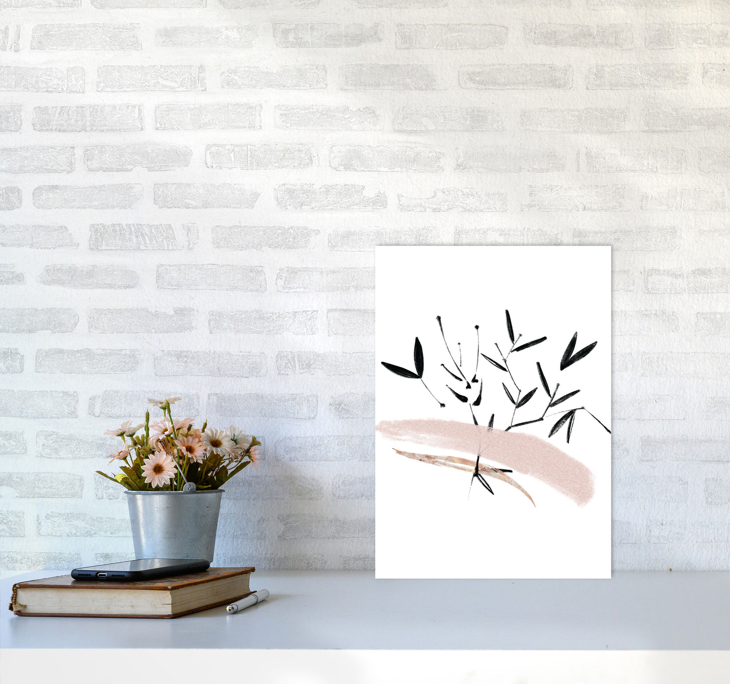Delicate Floral 06 Art Print by Pixy Paper A3 Black Frame