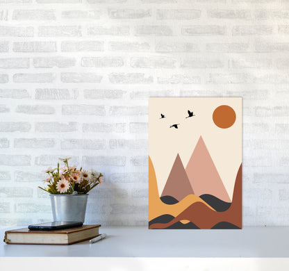 Autumn Mountains abstract Art Print by Pixy Paper A3 Black Frame