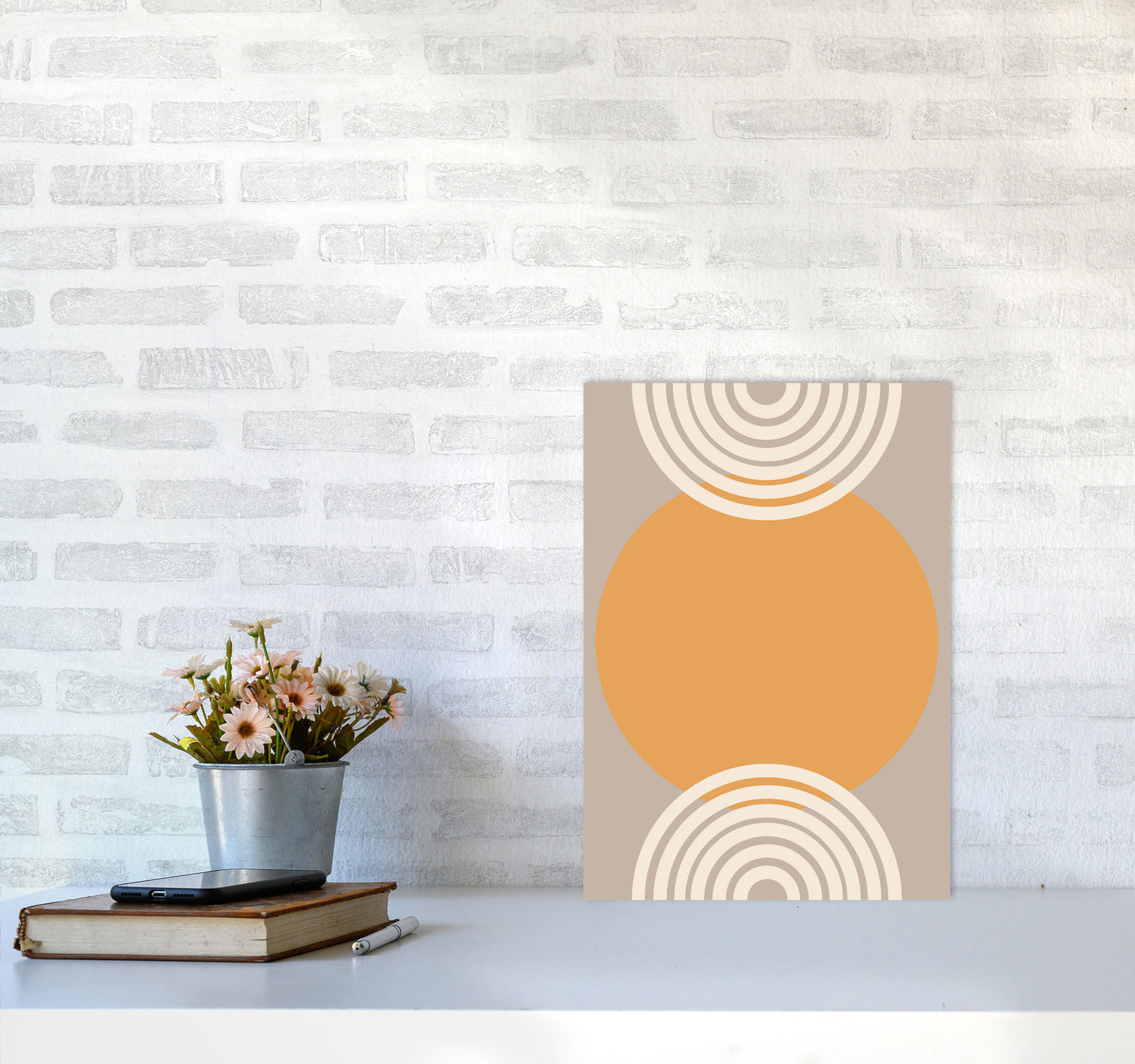 Autumn Orla abstract Art Print by Pixy Paper A3 Black Frame